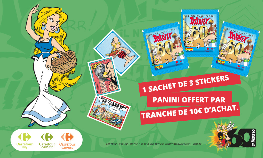 PANINI CARREFOUR 60 ANS ASTERIX POCHETTE POUR 10 EUROS