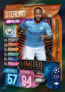 TOPPS CHAMPIONS LEAGUE 2019-20 UK LIMITED EDITION STERLING BRONZE