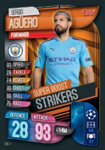 TOPPS MATCH ATTAX CHAMPIONS LEAGUE 2019-20 STRIKERS AGUERO