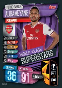 TOPPS MATCH ATTAX CHAMPIONS LEAGUE 2019-20 SUPERSTARS AUBAMEYANG