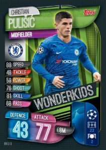 TOPPS MATCH ATTAX CHAMPIONS LEAGUE 2019-20 WONDERKIDS PULISIC