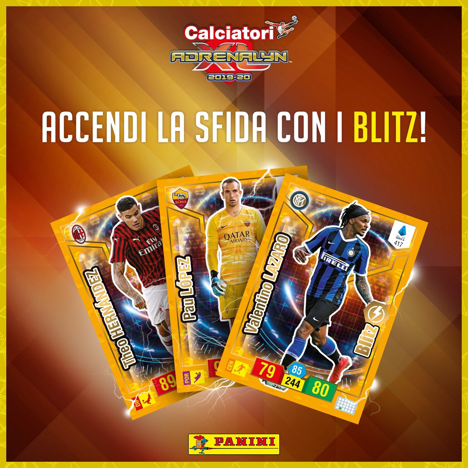 PANINI ADRENALYN XL CALCIATORI 2019-20 ANNONCE TWITTER CARTES BLITZ