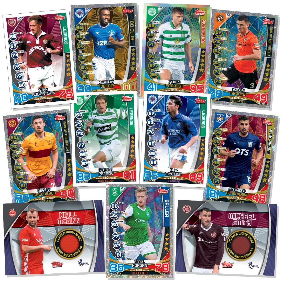 TOPPS MATCH ATTAX SPFL 2019-2020 EXEMPLES DE CARTES