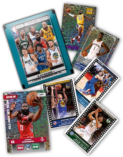 PANINI NBA 2019-20 STICKERS ET CARTES VUE GENERALE