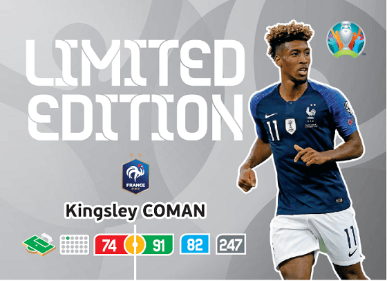 PANINI ADRENALYN XL EURO 2020 CARTE LIMITED EDITION COMAN