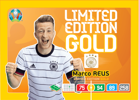 PANINI ADRENALYN XL EURO 2020 CARTE LIMITED EDITION GOLD REUS