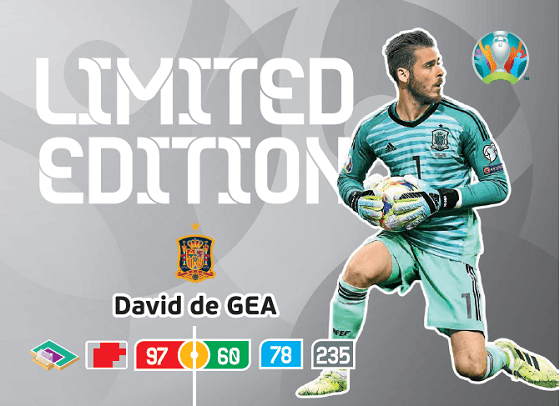 PANINI ADRENALYN XL UEFA EURO 2020 CARTE LIMITED EDITION DE GEA