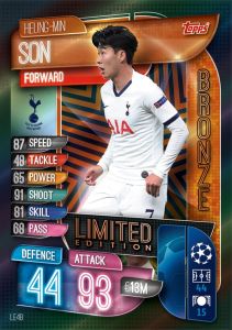 TOPPS CHAMPIONS LEAGUE 2019-20 EXTRA UK LIMITED EDITION SON BRONZE