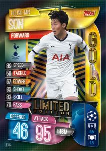 TOPPS CHAMPIONS LEAGUE 2019-20 EXTRA UK LIMITED EDITION SON GOLD