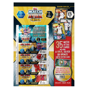 TOPPS CHAMPIONS LEAGUE 2019-20 EXTRA UK MULTIPACK 35 CARTES