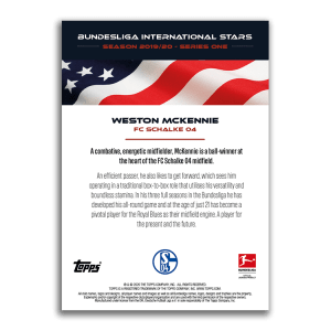 BUNDESLIGA INTERNATIONAL STARS 2019-20 SERIES ONE CARTE MCKENNIE VERSO