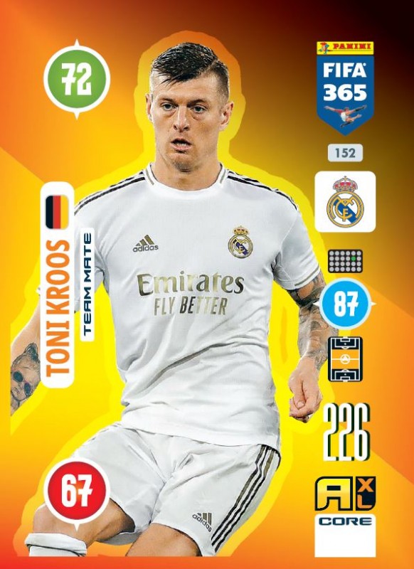 PANINI ADRENALYN XL FIFA 365 2021 152 TEAM MATE TONI KROOS MADRID