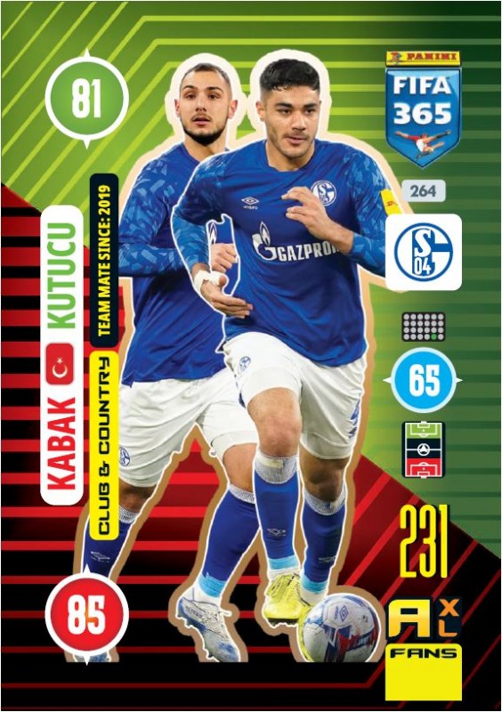 PANINI ADRENALYN XL FIFA 365 2021 264 CLUB AND COUNTRY KABAK KUTUCU SCHALKE