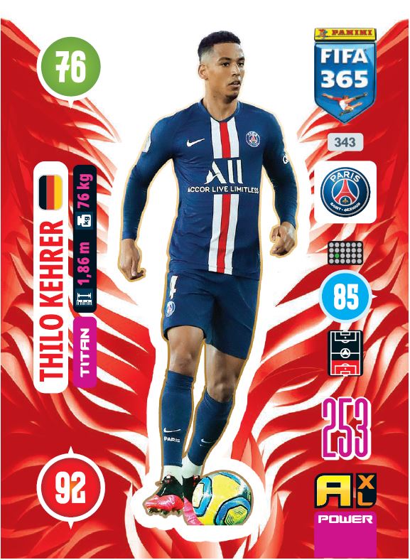 PANINI ADRENALYN XL FIFA 365 2021 343 TITAN THILO KEHRER PARIS