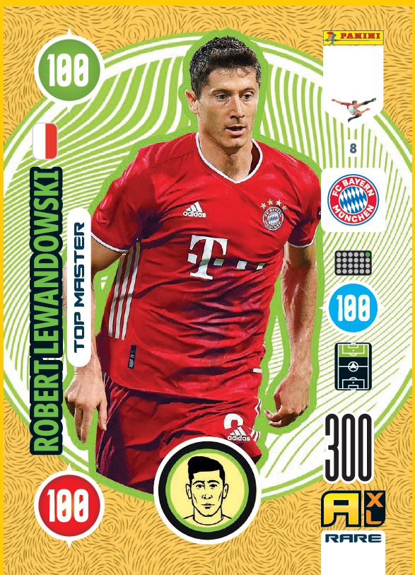 PANINI ADRENALYN XL FIFA 365 2021 8 TOP MASTER ROBERT LEWANDOWSKI MUNICH