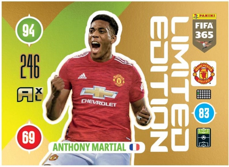 PANINI ADRENALYN XL FIFA 365 2021 LE ANTHONY MARTIAL MANCHESTER