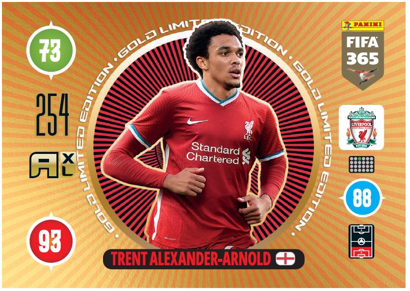 PANINI ADRENALYN XL FIFA 365 2021 LE PREMIUM GOLD ALEXANDER-ARNOLD LIVERPOOL