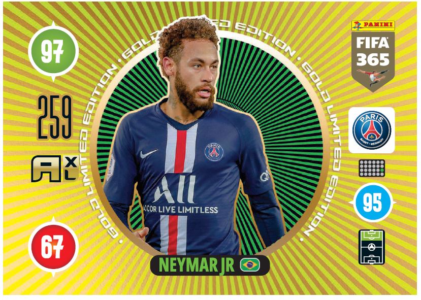 PANINI ADRENALYN XL FIFA 365 2021 LE PREMIUM GOLD NEYMAR PARIS
