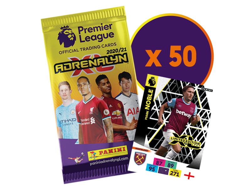 PANINI ADRENALYN XL PREMIER LEAGUE 2020-21 BUNDLE 50 POCHETTES LE NOBLE