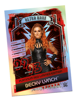 TOPPS WWE SLAM ATTAX RELOADED 2020 ULTRA RARE RED LE BECKY LYNCH