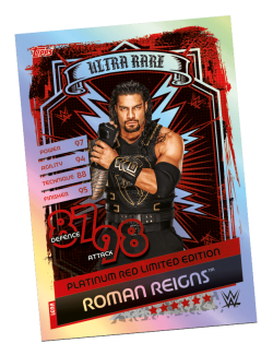 TOPPS WWE SLAM ATTAX RELOADED 2020 ULTRA RARE RED LE ROMAN REIGNS