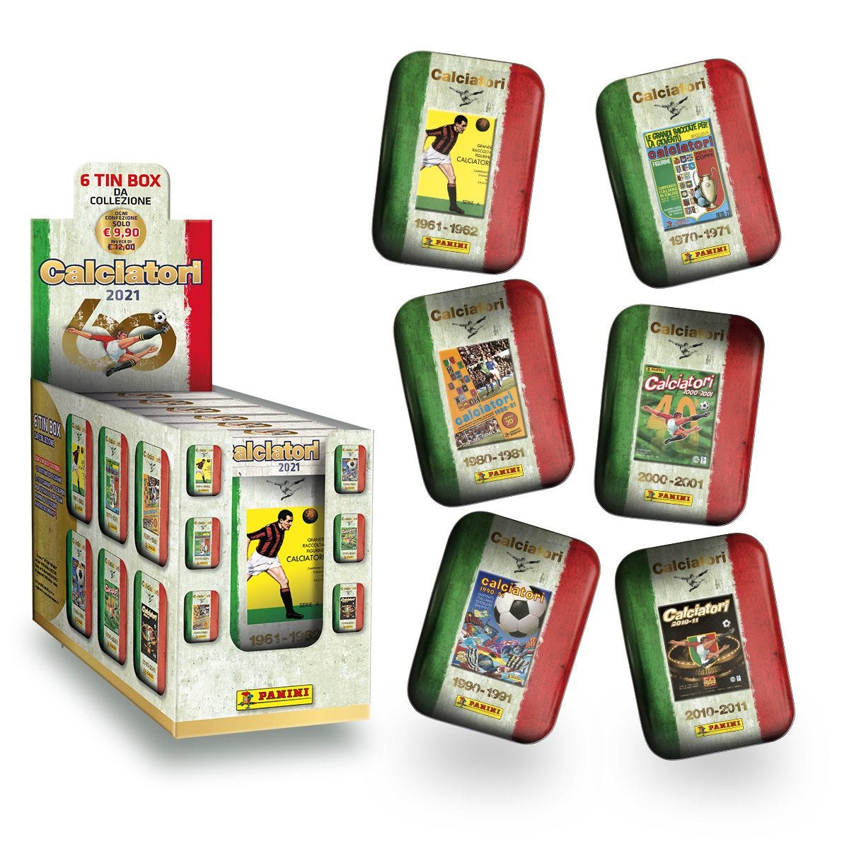 PANINI CALCIATORI 2021 STICKERS LOT DE 6 BOITES METAL