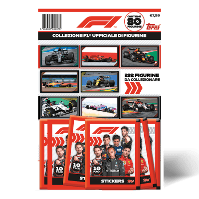TOPPS ITALIE FORMULA ONE STICKERS 20-21 MULTIPACK DE 8 POCHETTES