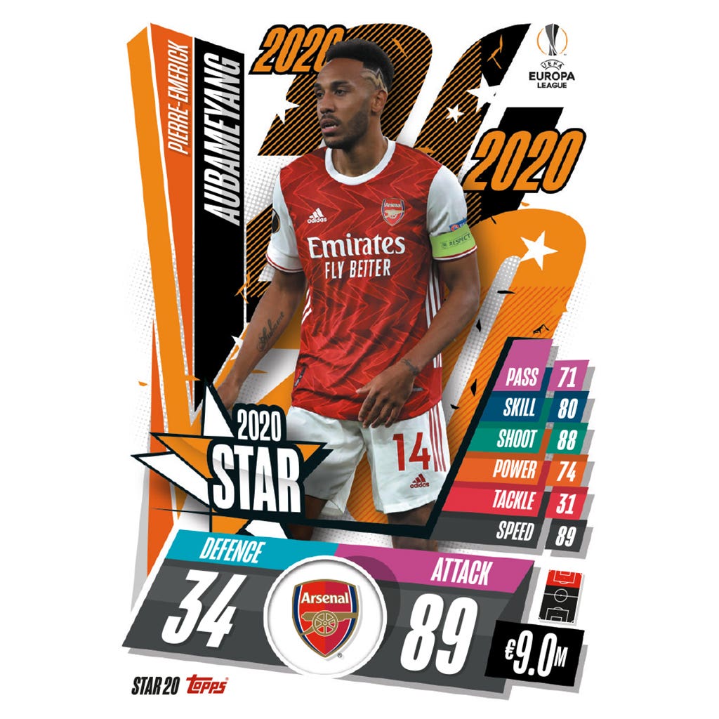TOPPS MATCH ATTAX CHAMPIONS LEAGUE 2020-21 STAR20 AUBAMEYANG