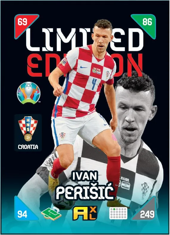 PANINI ADRENALYN XL EURO 2020 KICK OFF 2021 CARTE LIMITED EDITION PERISIC