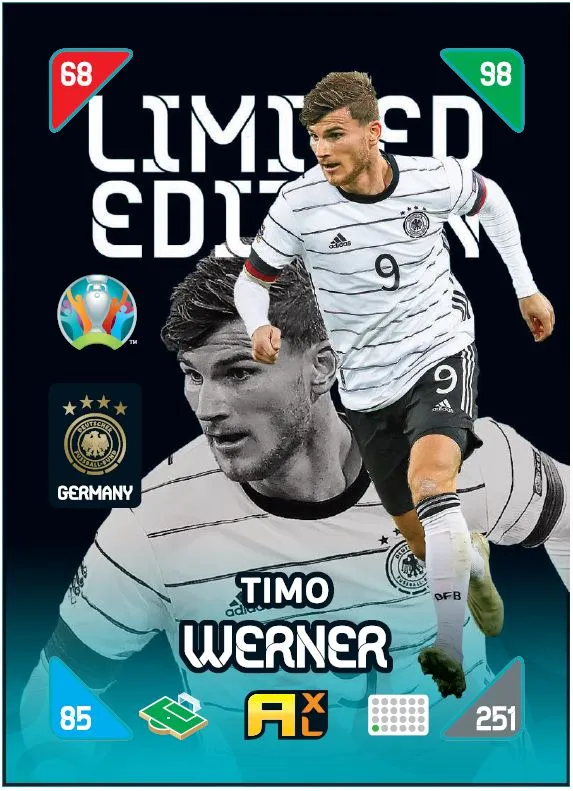 PANINI ADRENALYN XL EURO 2020 KICK OFF 2021 CARTE LIMITED EDITION WERNER