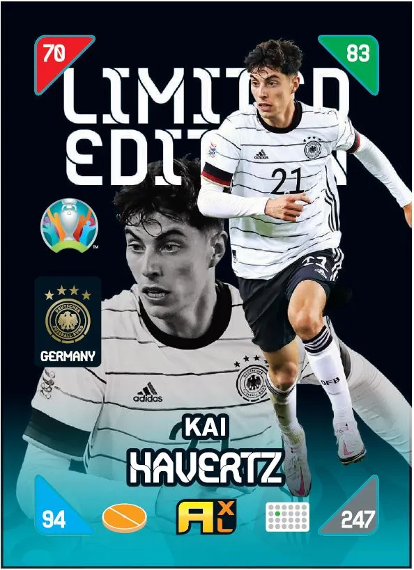 PANINI ADRENALYN XL EURO 2020 KICKOFF 2021 CARTE LIMITED EDITION HAVERTZ