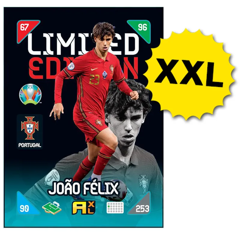 PANINI ADRENALYN XL EURO 2020 KICKOFF 2021 CARTE LIMITED EDITION XXL JOAO FELIX