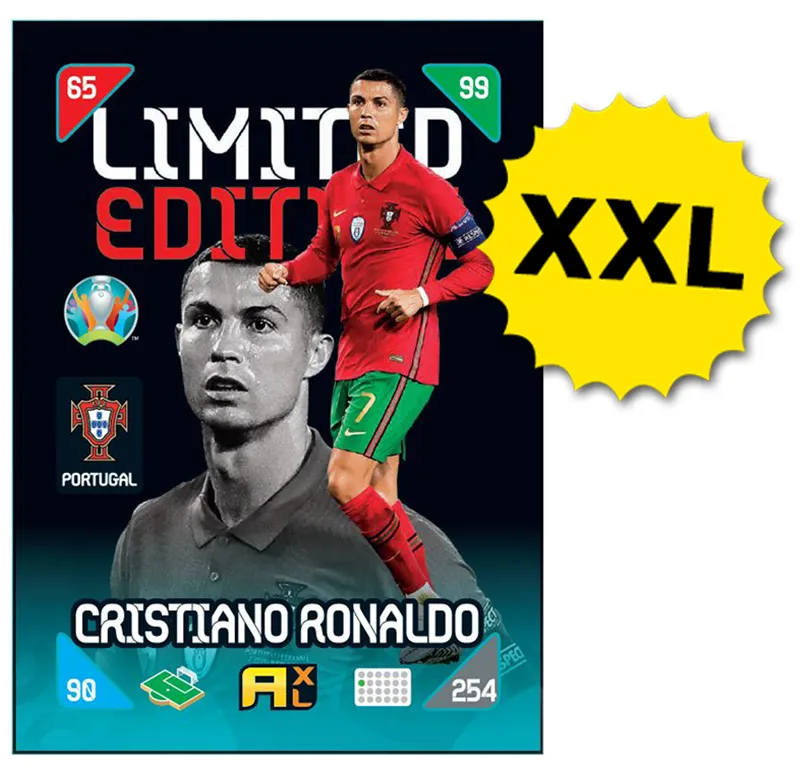 PANINI ADRENALYN XL EURO 2020 KICKOFF 2021 CARTE LIMITED EDITION XXL RONALDO