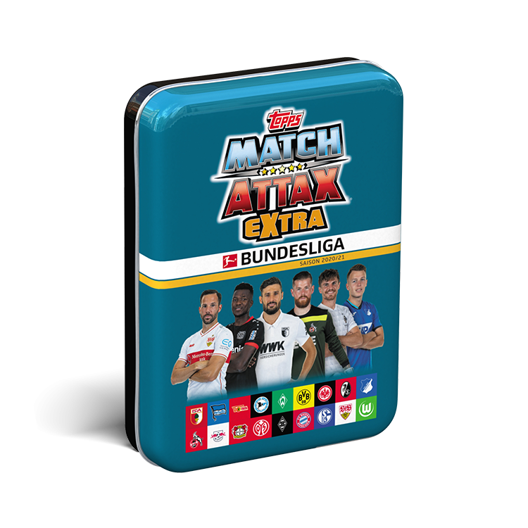 TOPPS MATCH ATTAX EXTRA BUNDESLIGA 2020-21 PETITE BOITE EN METAL BLEUE