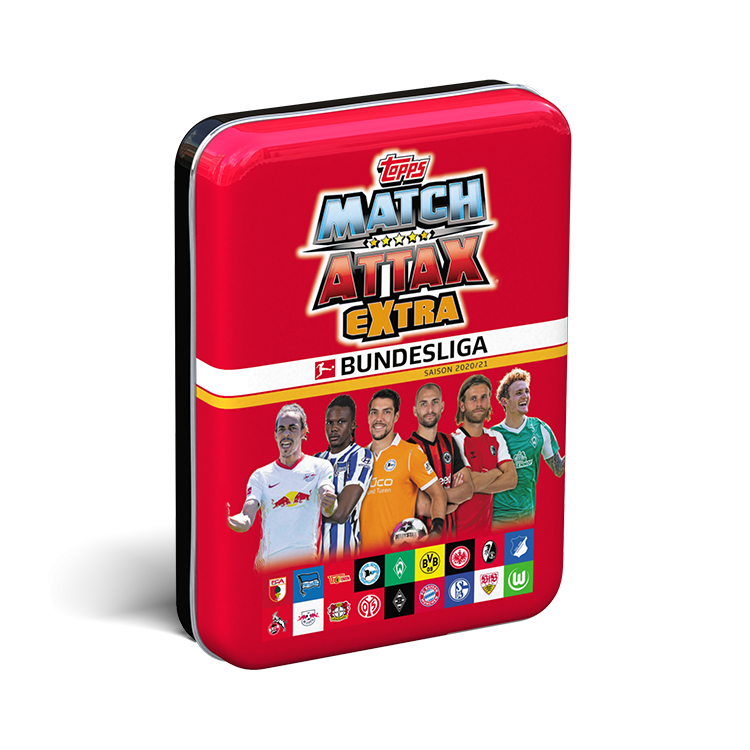 TOPPS MATCH ATTAX EXTRA BUNDESLIGA 2020-21 PETITE BOITE EN METAL ROUGE