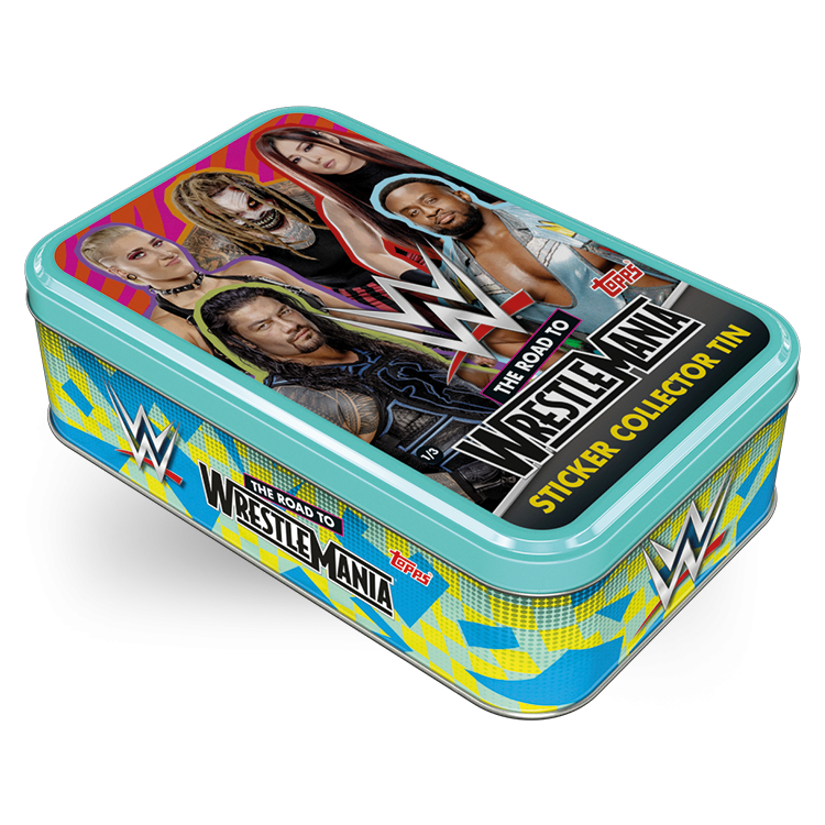 TOPPS WWE WRESTLEMANIA STICKERS 2021 BOITE METAL MODELE 01