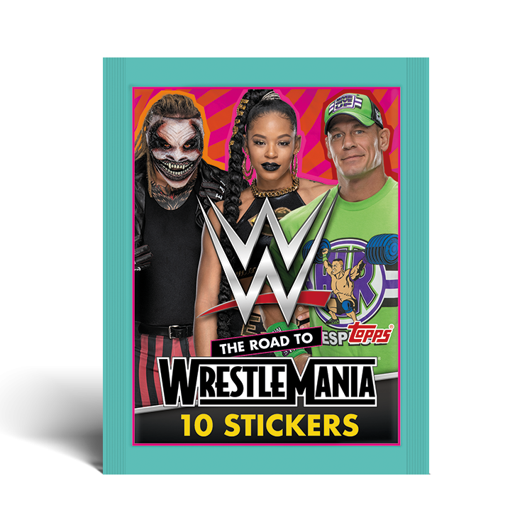 TOPPS WWE WRESTLEMANIA STICKERS 2021 POCHETTE DE 10 STICKERS MODELE 02
