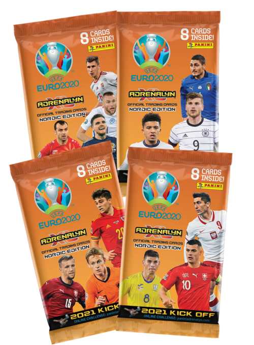 PANINI ADRENALYN XL EURO 2020 KICKOFF 2021 NORDIC EDITION POCHETTES DE 8 CARTES