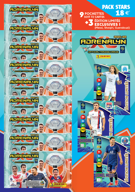 Panini Adrenalyn XL Ligue 1 2021-22 – Blister Mit 6 Hüllen + 1 Gratis, 56 Sammelkarten Inkl. Digitalcodes